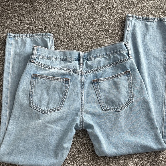 2/$20 JEANS WOMENS OLD NAVY Light Blue Lived In Denim 32x32 Straight Leg Loose - Picture 7 of 7